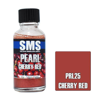 SMS PRL25 - AIRBRUSH-FARBE 30ML PERLMUTT-KIRSCHROT ACRYLHARZLACK FÜR MODELLBAUER