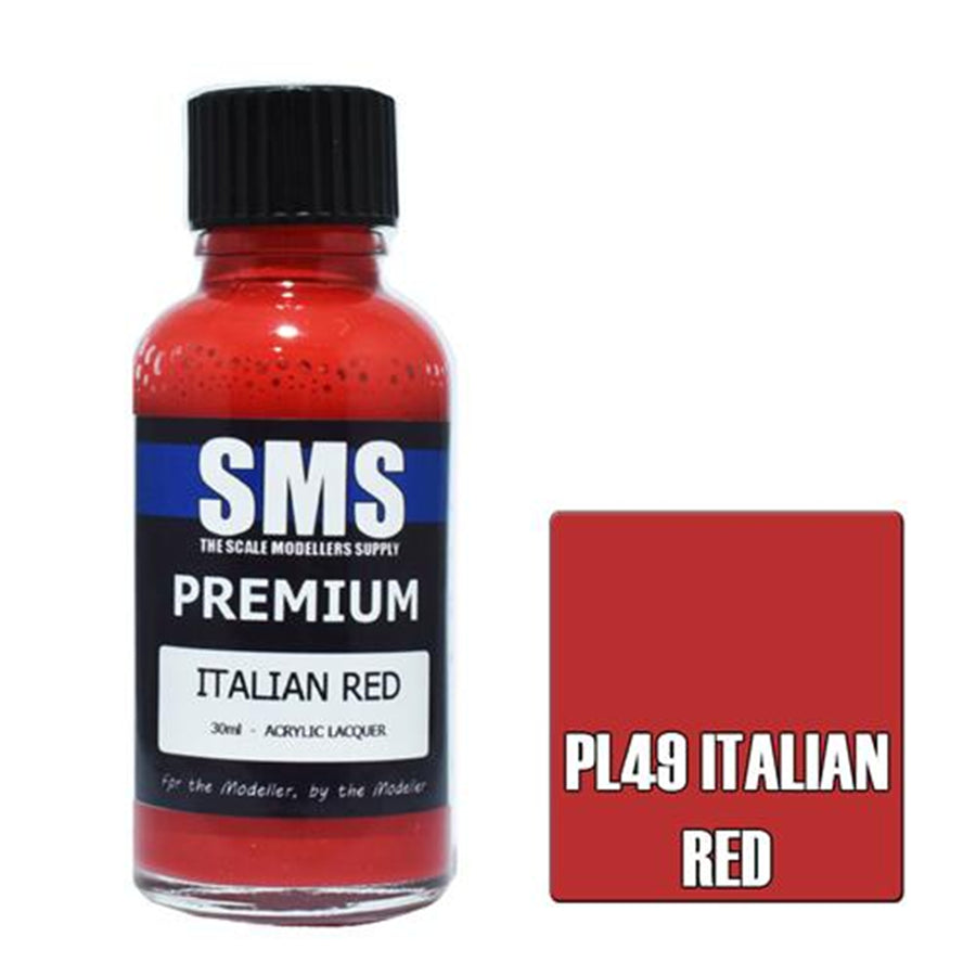 SMS PL49 - AIR BRUSH PAINT 30ML PREMIUM ITALIAN RED ACRYLIC LACQUER SCALE MODELLERS SUPPLY