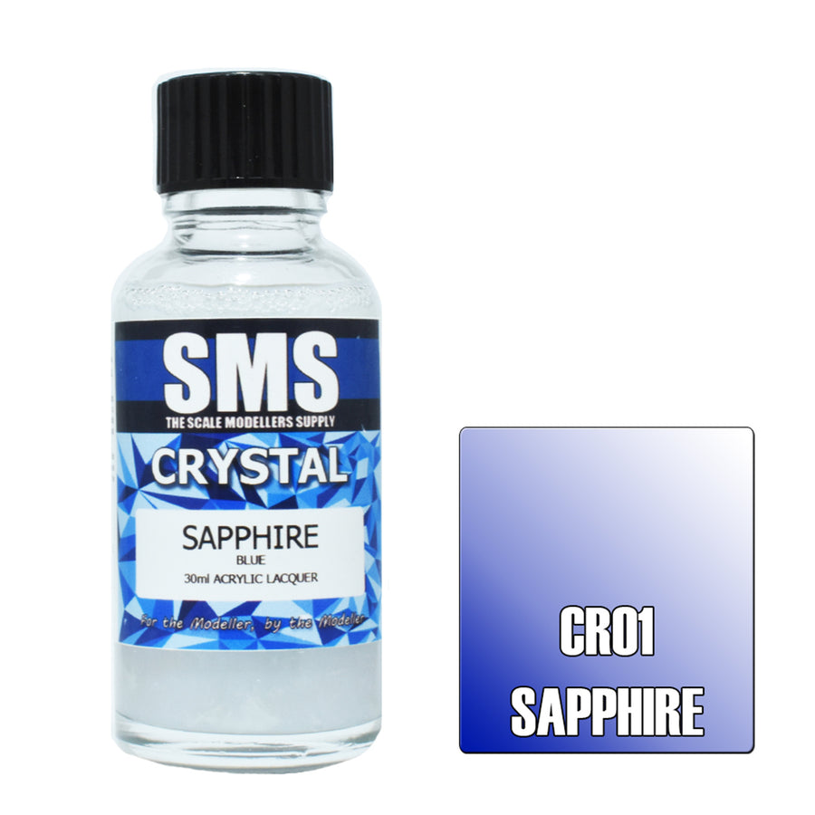 SMS CR01 - AIRBRUSH PAINT 30ML CRYSTAL SAPPHIRE ACRYLIC LACQUER SCALE MODELLERS SUPPLY