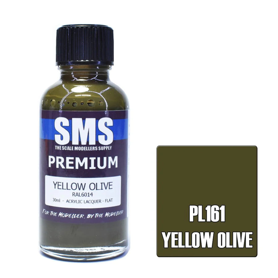 SMS PL161 - AIRBRUSHFARBE 30ML PREMIUM YELLOW OLIVE ACRYL-LACK MODELLBAUBEDARF