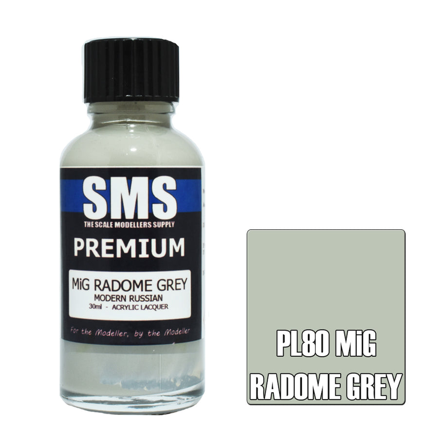 SMS PL80 - AIR BRUSH PAINT 30ML PREMIUM MIG RADOME GREY  ACRYLIC LACQUER SCALE MODELLERS SUPPLY