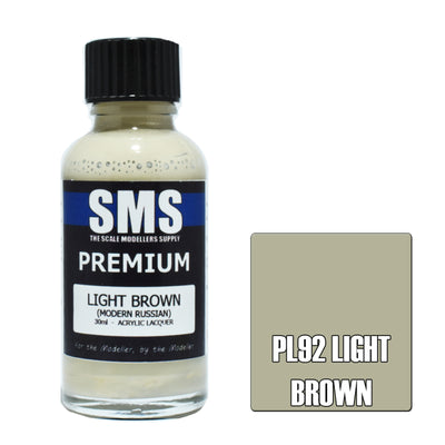 SMS PL92 - AIR BRUSH PAINT 30ML PREMIUM LIGHT BROWN ACRYLIC LACQUER SCALE MODELLERS SUPPLY