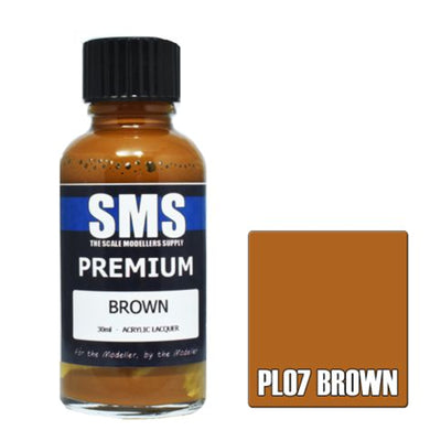 SMS PL07 - AIR BRUSH PAINT 30ML PREMIUM BROWN  ACRYLIC LACQUER SCALE MODELLERS SUPPLY