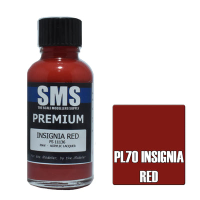 SMS PL70 - AIRBRUSHFARBE 30ML PREMIUM INSIGNIA ROT ACRYL LACK SCALE MODELLERS SUPPLY