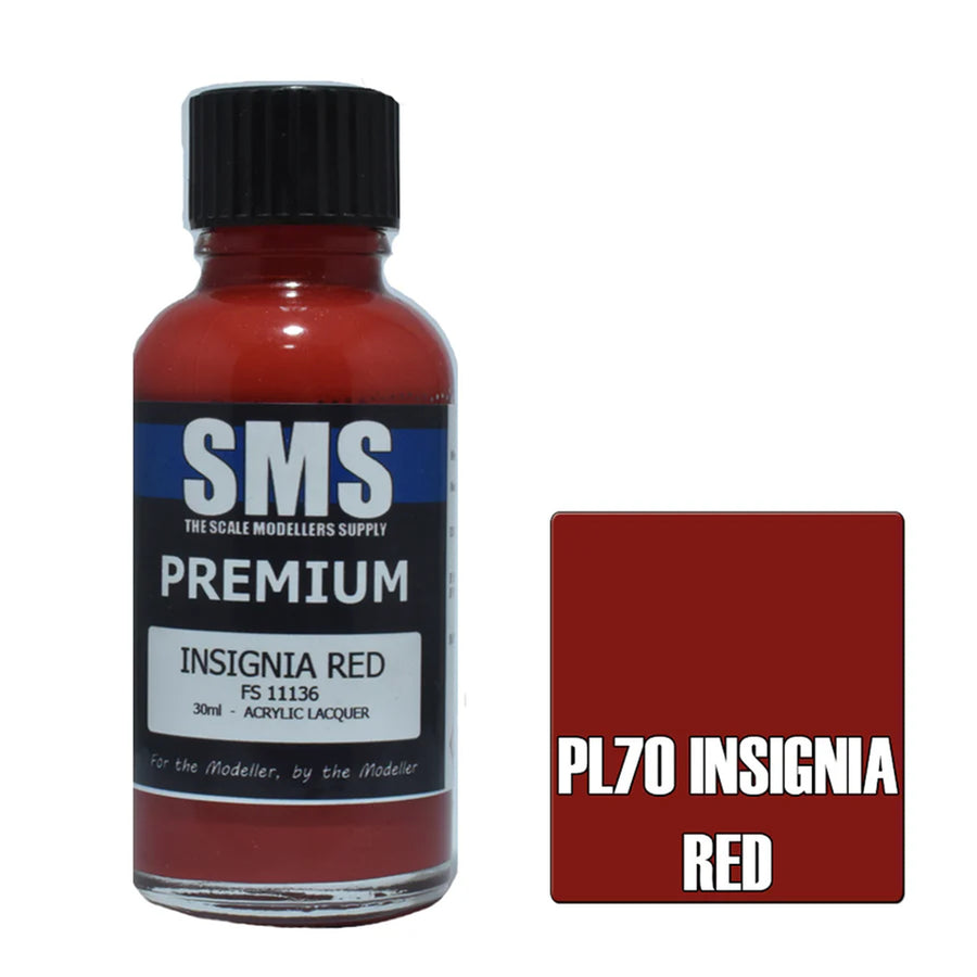 SMS PL70 - AIRBRUSHFARBE 30ML PREMIUM INSIGNIA ROT ACRYL LACK SCALE MODELLERS SUPPLY