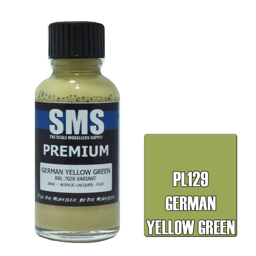 SMS PL129 - AIR BRUSH PAINT 30ML PREMIUM GERMAN YELLOW GREEN  ACRYLIC LACQUER SCALE MODELLERS SUPPLY
