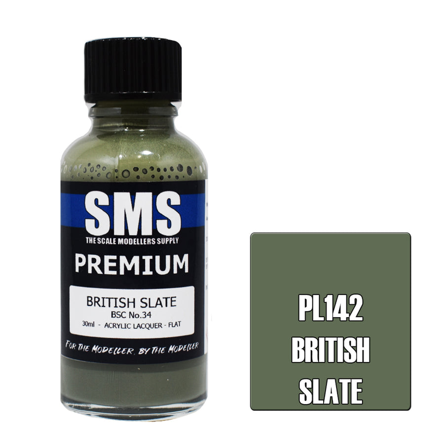 SMS PL142 - AIR BRUSH PAINT 30ML PREMIUM BRITISH SLATE ACRYLIC LACQUER SCALE MODELLERS SUPPLY