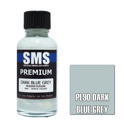SMS PL90 - AIRBRUSHFARBE 30ML PREMIUM DUNKELBLAUGRAU ACRYL LACK SCALE MODELLERS SUPPLY