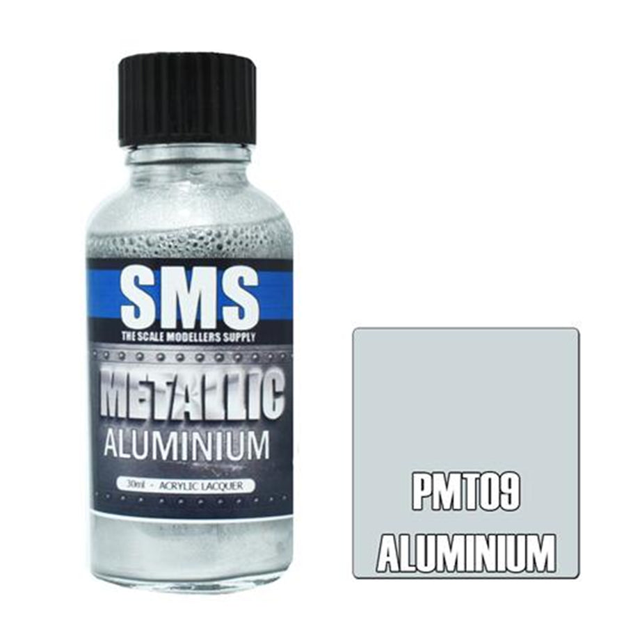 SMS AIR BRUSH PAINT 30ML METALLIC ALUMINIUM ACRYLIC LACQUER SCALE MODELLERS SUPPLY