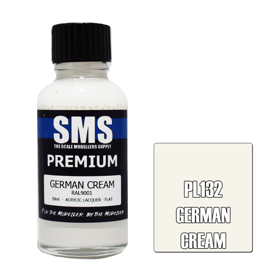 SMS PL132 - AIRBRUSH-FARBE 30ML PREMIUM DEUTSCHE CREME ACRYLLACK MODELLBAU ZUBEHÖR