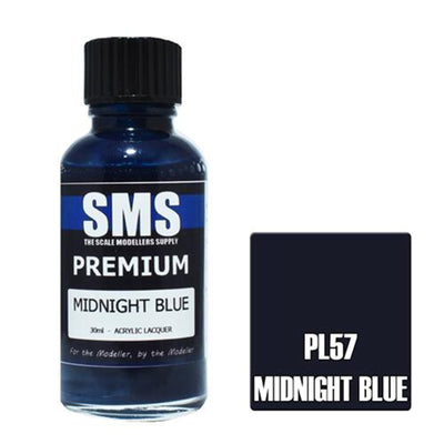 SMS PL57 - AIRBRUSH FARBE 30ML PREMIUM MITTERNACHTSBLAU ACRYL LACK SCALE MODELLERS SUPPLY