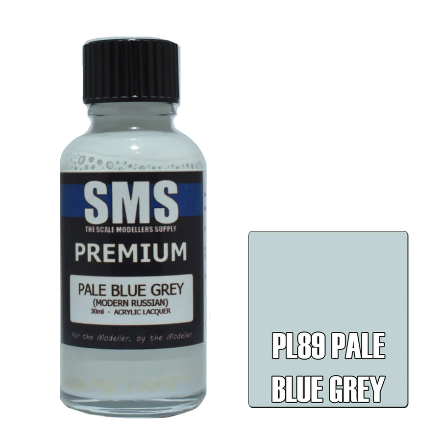 SMS PL89 - AIR BRUSH FARBE 30ML PREMIUM HELLBLAU-GRAU ACRYLLACK MODELLBAU ZUBEHÖR