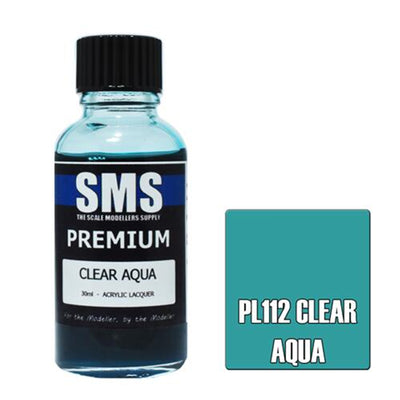 SMS AIR BRUSH PAINT 30ML PREMIUM CLEAR AQUA ACRYLIC LACQUER SCALE MODELLERS SUPPLY