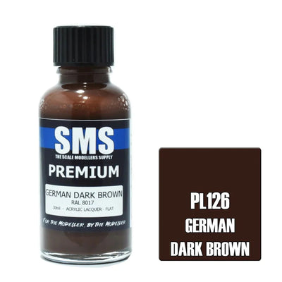 SMS PL126 - AIRBRUSH FARBE 30ML PREMIUM DEUTSCH DUNKELBRAUN ACRYLLACK MODELLBAU ZUBEHÖR