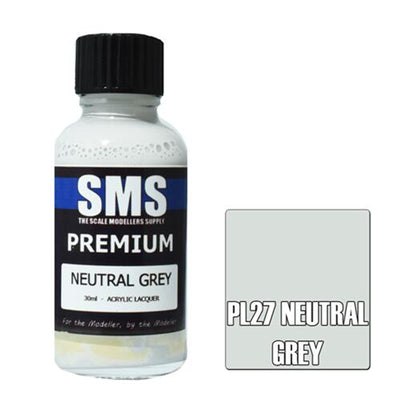 SMS AIR BRUSH PAINT 30ML PREMIUM NEUTRAL GREY ACRYLIC LACQUER SCALE MODELLERS SUPPLY