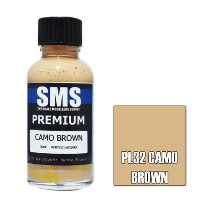 SMS PL32 - AIR BRUSH PAINT 30ML PREMIUM CAMO BROWN ACRYLIC LACQUER SCALE MODELLERS SUPPLY