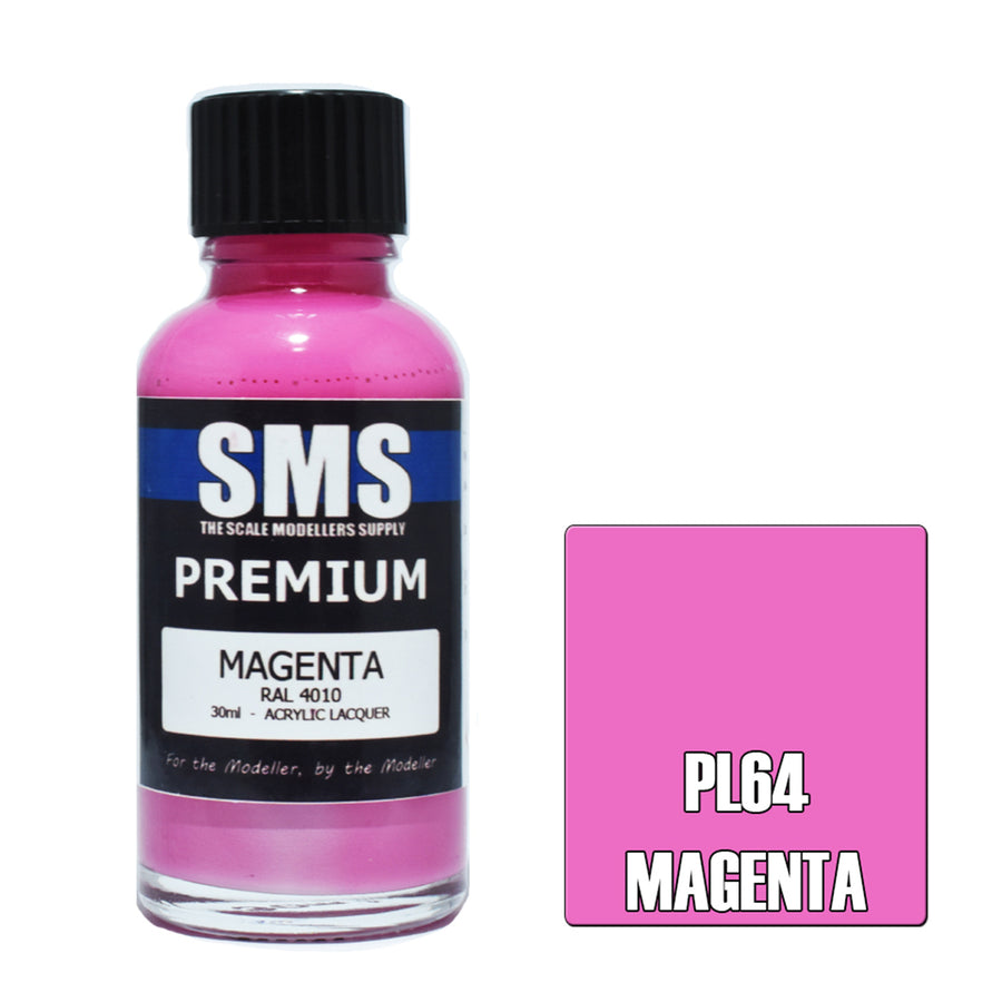SMS PL64 - AIRBRUSH PAINT 30ML PREMIUM MAGENTA ACRYLIC LACQUER SCALE MODELLERS SUPPLY