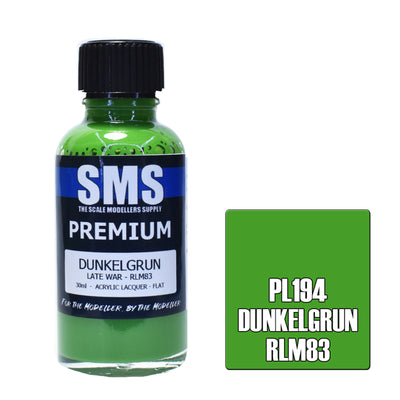 SMS AIR BRUSH PAINT 30ML PREMIUM DUNKELGRUN RLM83 ACRYLIC LACQUER SCALE MODELLERS SUPPLY