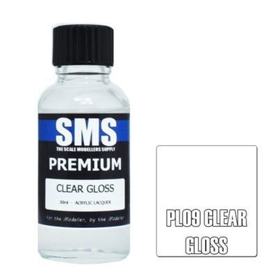 SMS AIR BRUSH PAINT 30ML PREMIUM CLEAR GLOSS ACRYLIC LACQUER SCALE MODELLERS SUPPLY