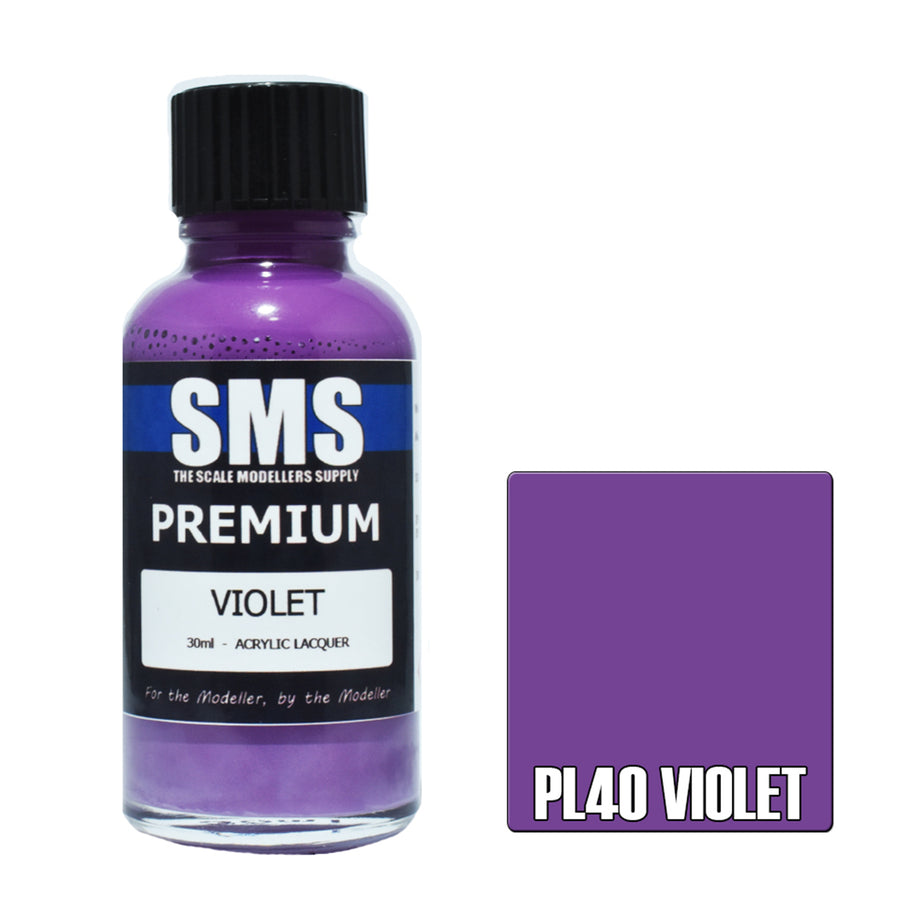 SMS PL40 - AIRBRUSHFARBE 30ML PREMIUM VIOLETT ACRYL-LACK MODELLBAUBEDARF