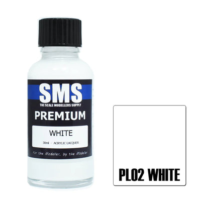 SMS AIR BRUSH PAINT 30ML PREMIUM WHITE ACRYLIC LACQUER SCALE MODELLERS SUPPLY