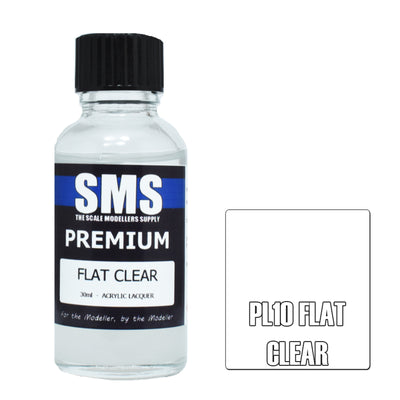 SMS AIR BRUSH PAINT 30ML PREMIUM FLAT CLEAR ACRYLIC LACQUER SCALE MODELLERS SUPPLY