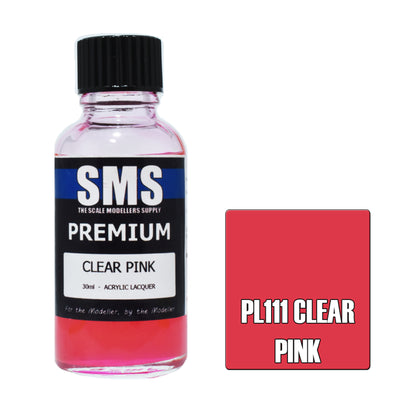 SMS PL111 - AIRBRUSHFARBE 30ML PREMIUM KLARROSA ACRYL-LACK SCALE MODELLERS SUPPLY