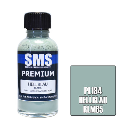 SMS PL184 - AIR BRUSH FARBE 30ML PREMIUM HELLBLAU RLM65 ACRYLLACK MODELLBAU ZUBEHÖR
