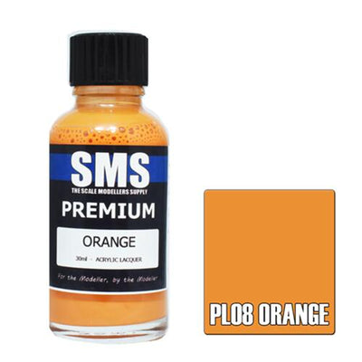SMS AIR BRUSH PAINT 30ML PREMIUM INTERNATIONAL ORANGE ACRYLIC LACQUER SCALE MODELLERS SUPPLY