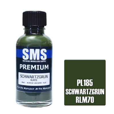 SMS PL185 - AIRBRUSH FARBE 30ML PREMIUM SCHWARZGRÜN RLM70 ACRYLLACK FÜR MODELLBAUER