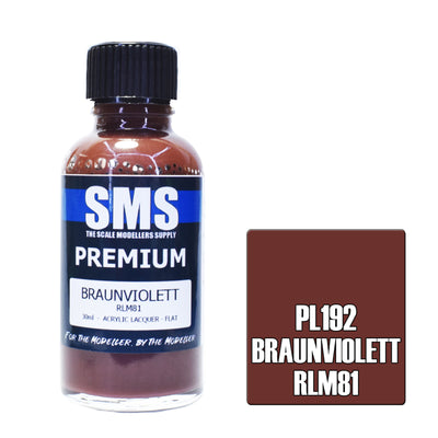 SMS PL192 - AIR BRUSH PAINT 30ML PREMIUM BRAUNVIOLETT RLM81  ACRYLIC LACQUER SCALE MODELLERS SUPPLY