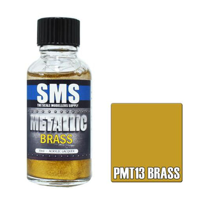 SMS PMT13 - AIR BRUSH PAINT 30ML METALLIC BRASS  ACRYLIC LACQUER SCALE MODELLERS SUPPLY