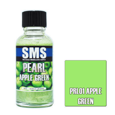 SMS PRL01 - AIRBRUSH PAINT 30ML PEARL APPLE GREEN ACRYLIC LACQUER SCALE MODELLERS SUPPLY