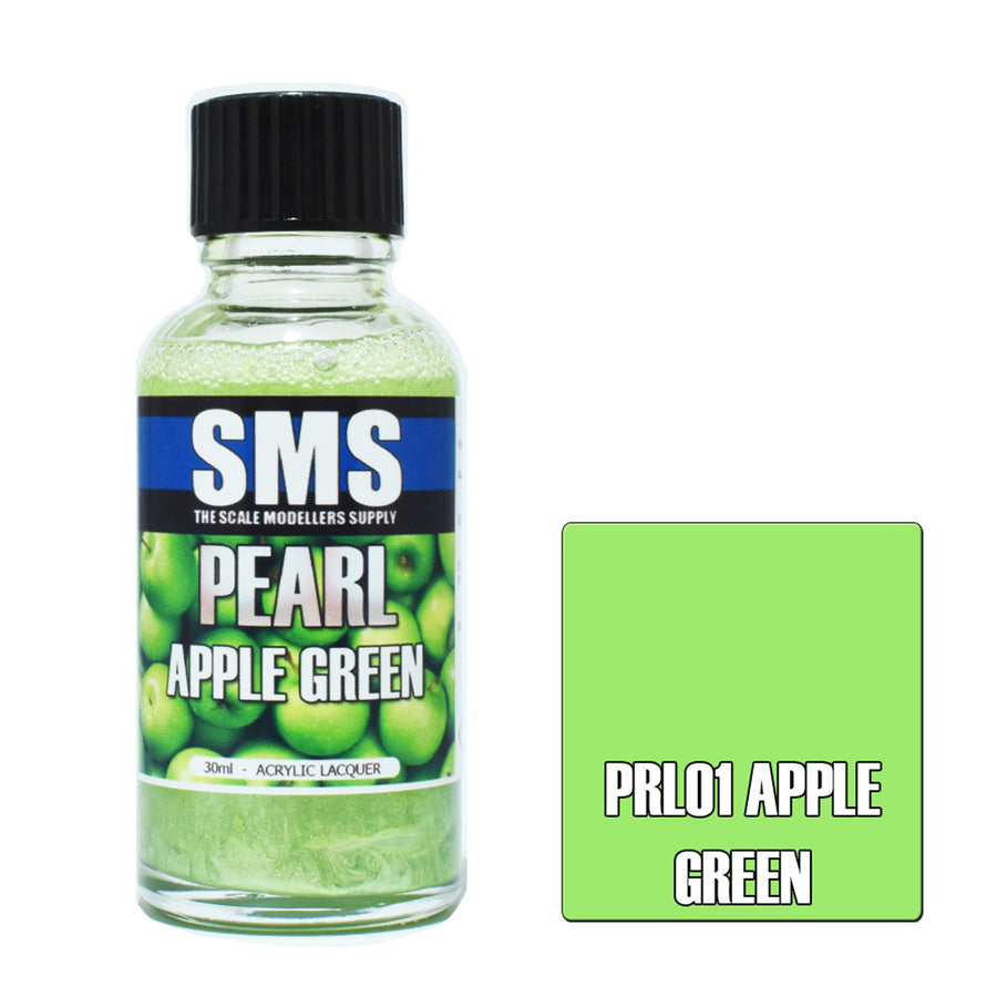 SMS PRL01 - AIRBRUSH PAINT 30ML PEARL APPLE GREEN ACRYLIC LACQUER SCALE MODELLERS SUPPLY