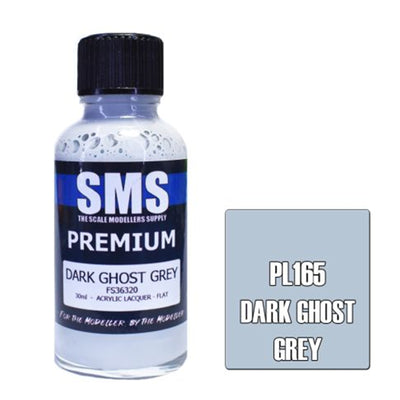 SMS PL165 - AIRBRUSHFARBE 30ML PREMIUM DARK GHOST GREY ACRYLHARZLACK MODELLBAU ZUBEHÖR