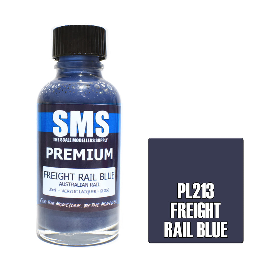 SMS PL213 - AIR BRUSH PAINT 30ML PREMIUM FREIGHT RAIL BLUE ACRYLIC LACQUER SCALE MODELLERS SUPPLY