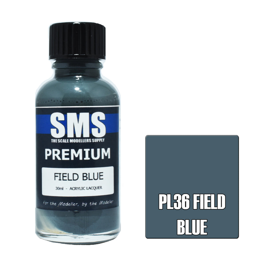 SMS PL36 - AIR BRUSH PAINT 30ML PREMIUM FIELD BLUE  ACRYLIC LACQUER SCALE MODELLERS SUPPLY