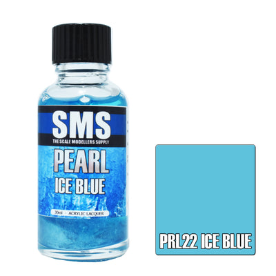 SMS PRL22 - AIRBRUSH FARBE 30ML PERLEISBLAU ACRYLLACK SCALE MODELLERS SUPPLY