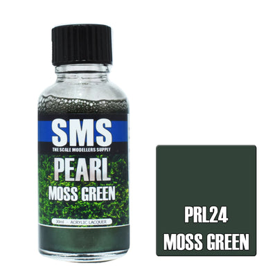 SMS PRL24 - AIRBRUSH PAINT 30ML PEARL MOSS GREEN ACRYLIC LACQUER SCALE MODELLERS SUPPLY