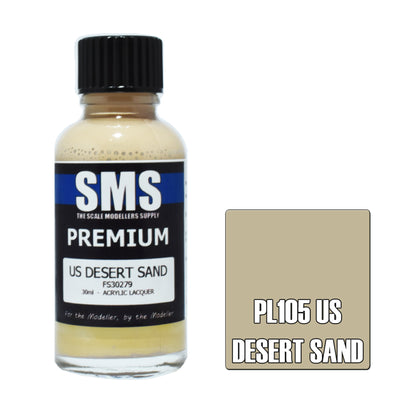 SMS PL105 - AIR BRUSH FARBE 30ML PREMIUM US DESERT SAND ACRYLLACK FÜR MODELLBAUER