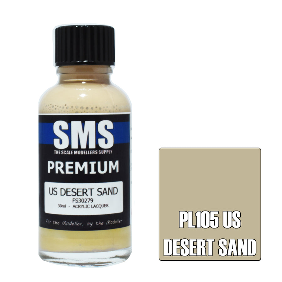 SMS PL105 - AIR BRUSH PAINT 30ML PREMIUM US DESERT SAND  ACRYLIC LACQUER SCALE MODELLERS SUPPLY