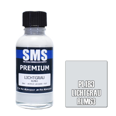 SMS PL183 - AIR BRUSH PAINT 30ML PREMIUM LICHTGRAU RLM63 ACRYL HARZLACK SCALE MODELLERS SUPPLY