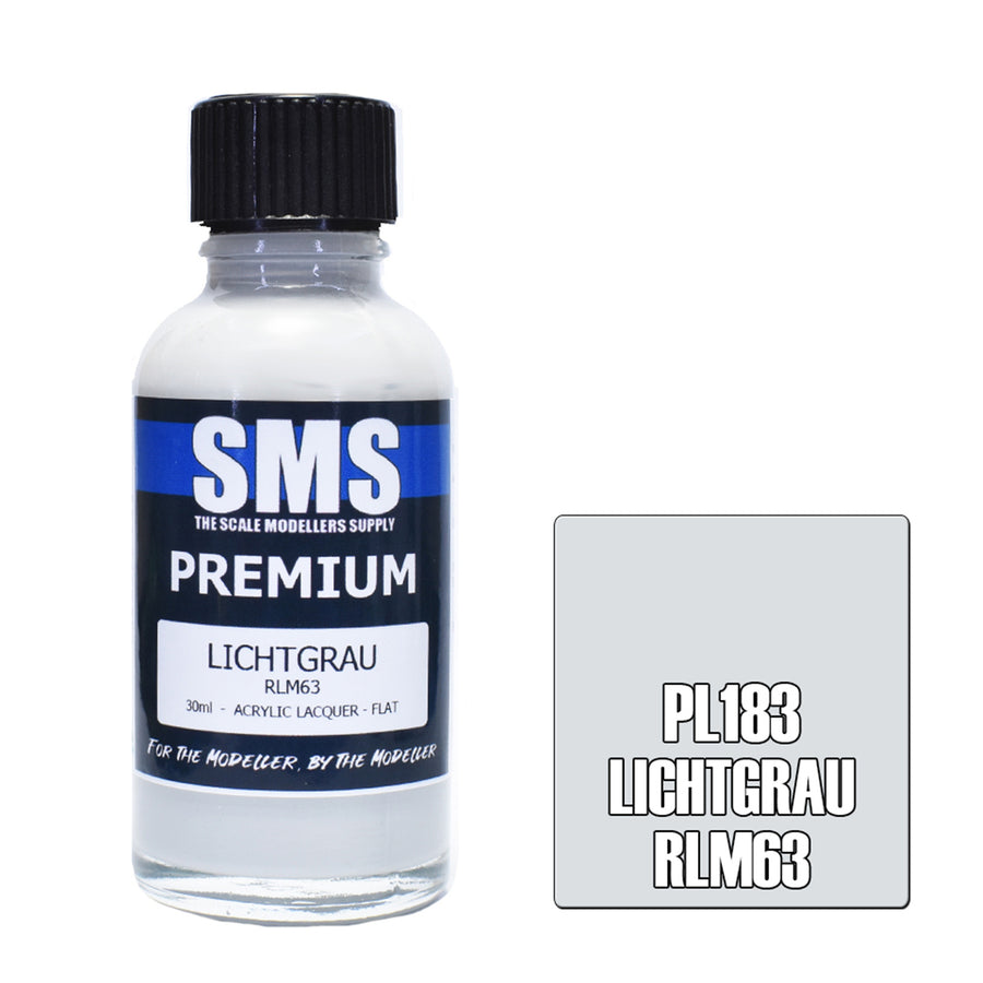 SMS PL183 - AIR BRUSH PAINT 30ML PREMIUM LICHTGRAU RLM63  ACRYLIC LACQUER SCALE MODELLERS SUPPLY