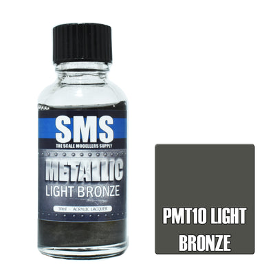 SMS AIR BRUSH PAINT 30ML METALLIC LIGHT BRONZE ACRYLIC LACQUER SCALE MODELLERS SUPPLY