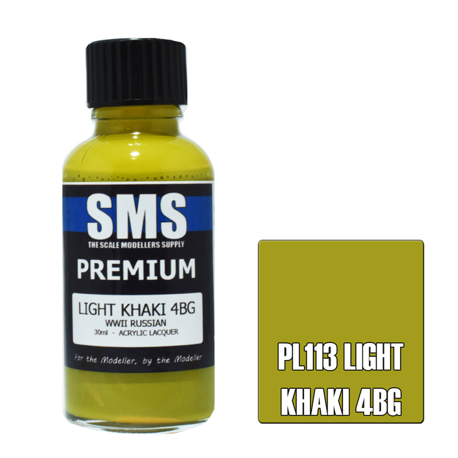 SMS PL113 - AIR BRUSH PAINT 30ML PREMIUM LIGHT KHAKI 4BG  ACRYLIC LACQUER SCALE MODELLERS SUPPLY