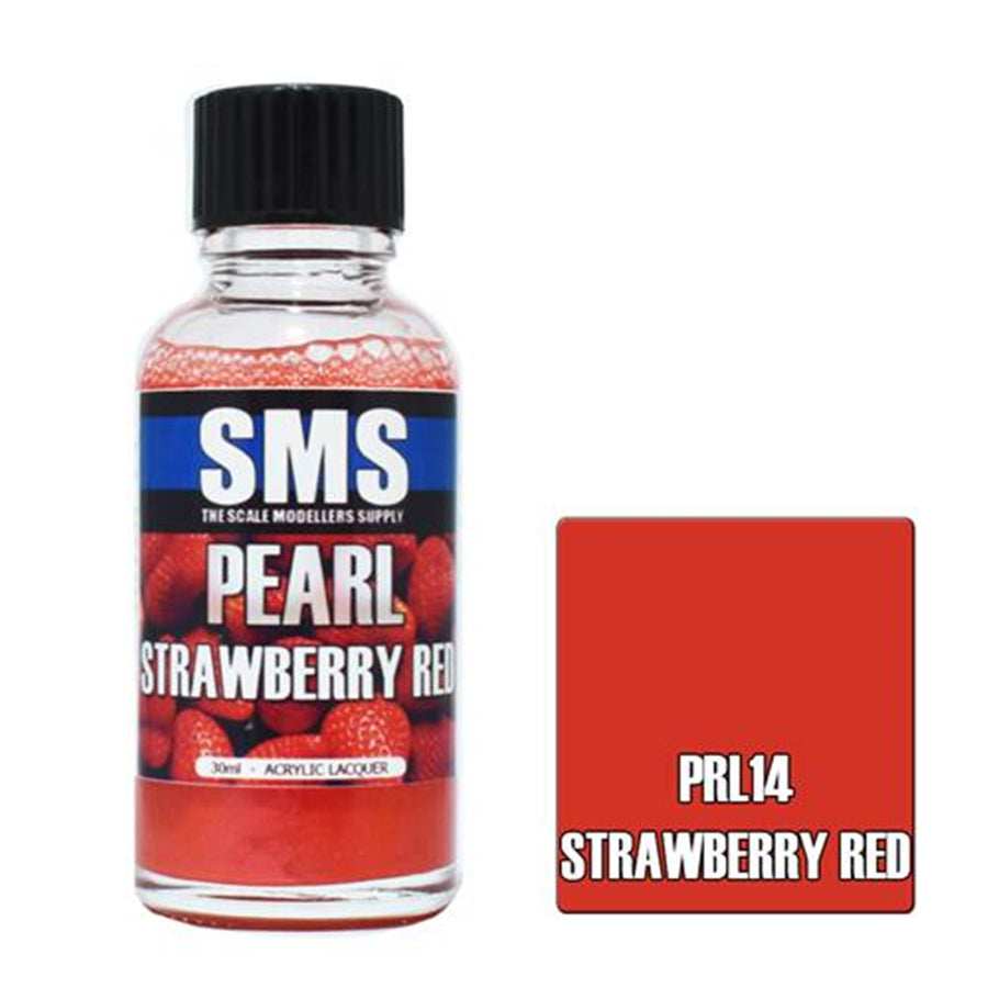 SMS PRL14 - AIRBRUSH PAINT 30ML PEARL STRAWBERRY RED ACRYLIC LACQUER SCALE MODELLERS SUPPLY