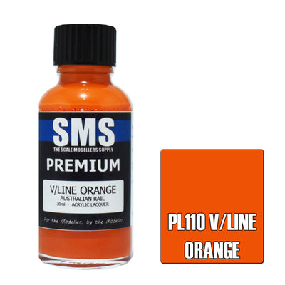 SMS AIR BRUSH PAINT 30ML PREMIUM V/LINE ORANGE ACRYLIC LACQUER SCALE MODELLERS SUPPLY
