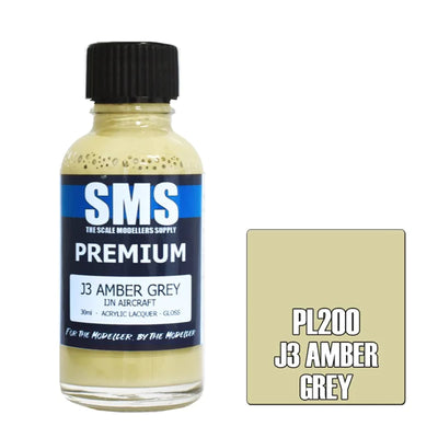 SMS PL200 - AIR BRUSH PAINT 30ML PREMIUM J3 AMBER GREY  ACRYLIC LACQUER SCALE MODELLERS SUPPLY