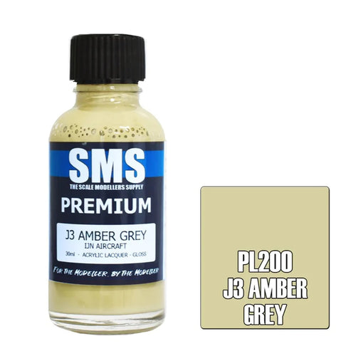 SMS PL200 - AIR BRUSH PAINT 30ML PREMIUM J3 AMBER GREY  ACRYLIC LACQUER SCALE MODELLERS SUPPLY