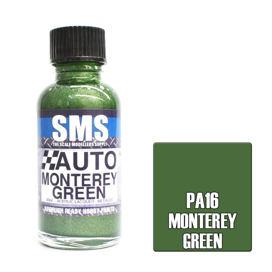 SMS PA16 - AIRBRUSH PAINT 30ML AUTO COLOUR MONTEREY GREEN SCALE MODELLERS SUPPLY